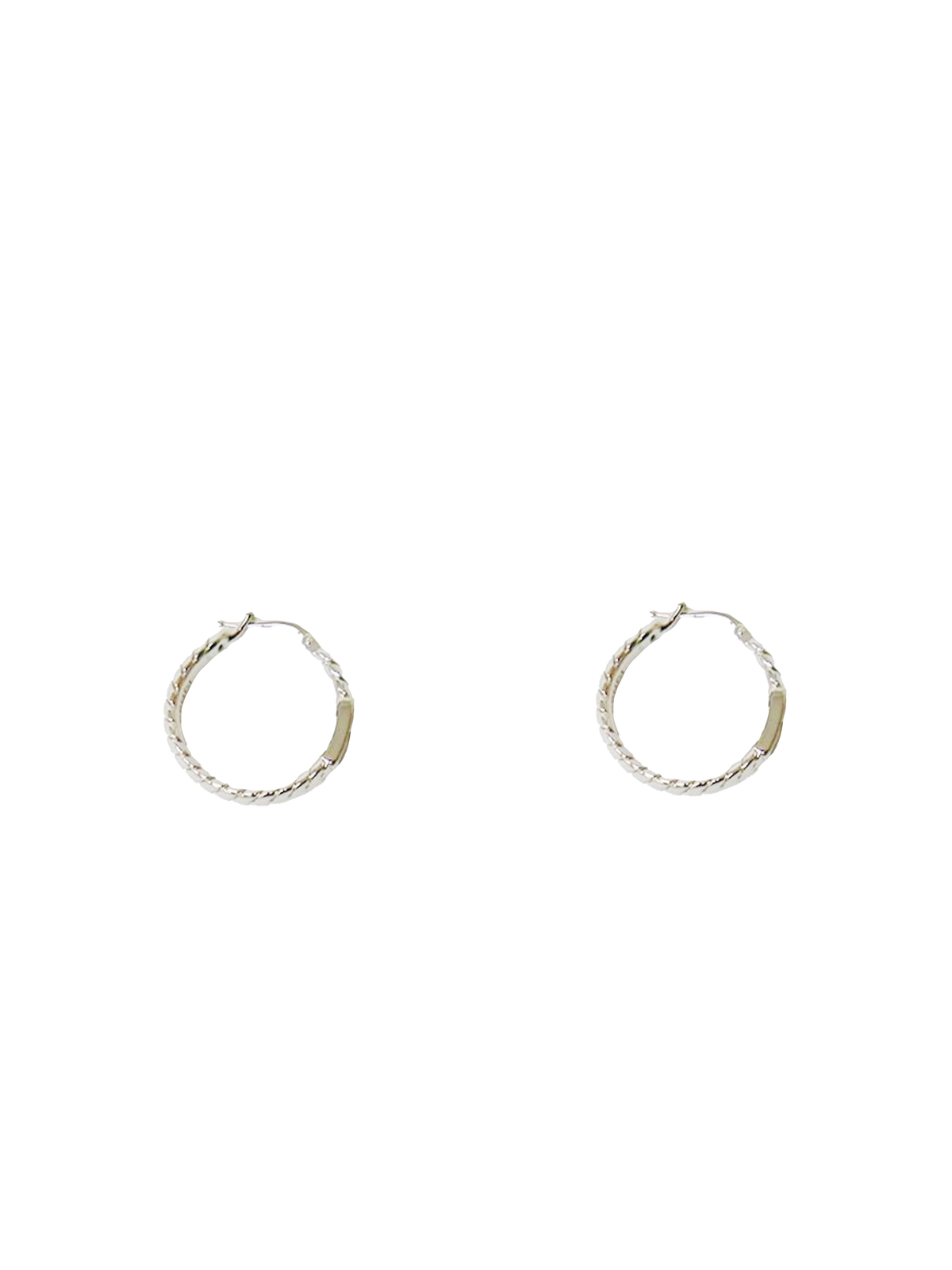 Fendi 2010s Silver Logo Hoop Earrings