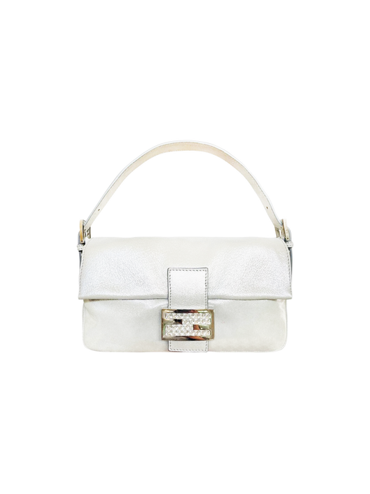 Fendi 2014 Silver Rhinestone Baguette