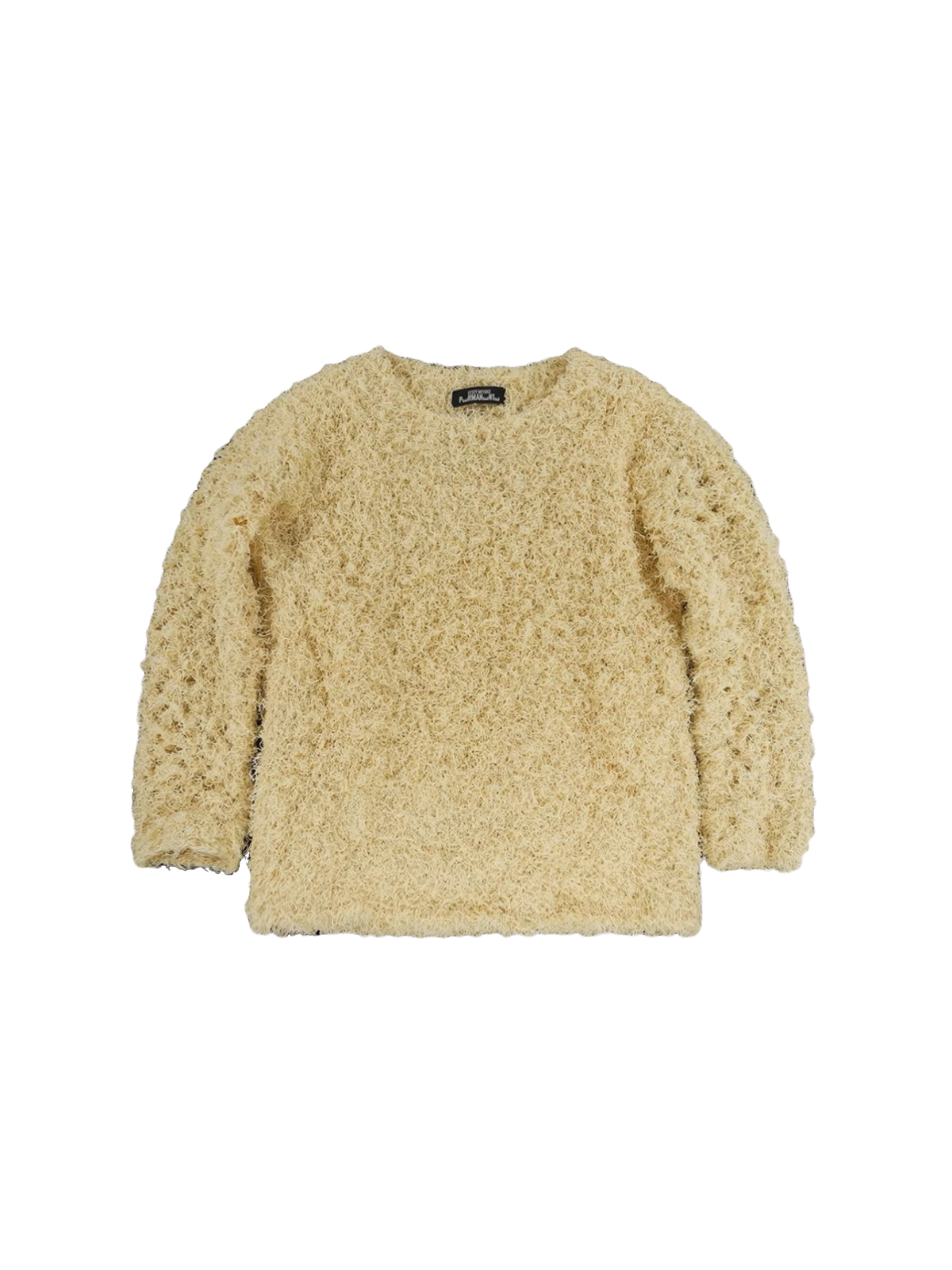 Issey Miyake 2000s Cream Crewneck Fuzzy Sweater