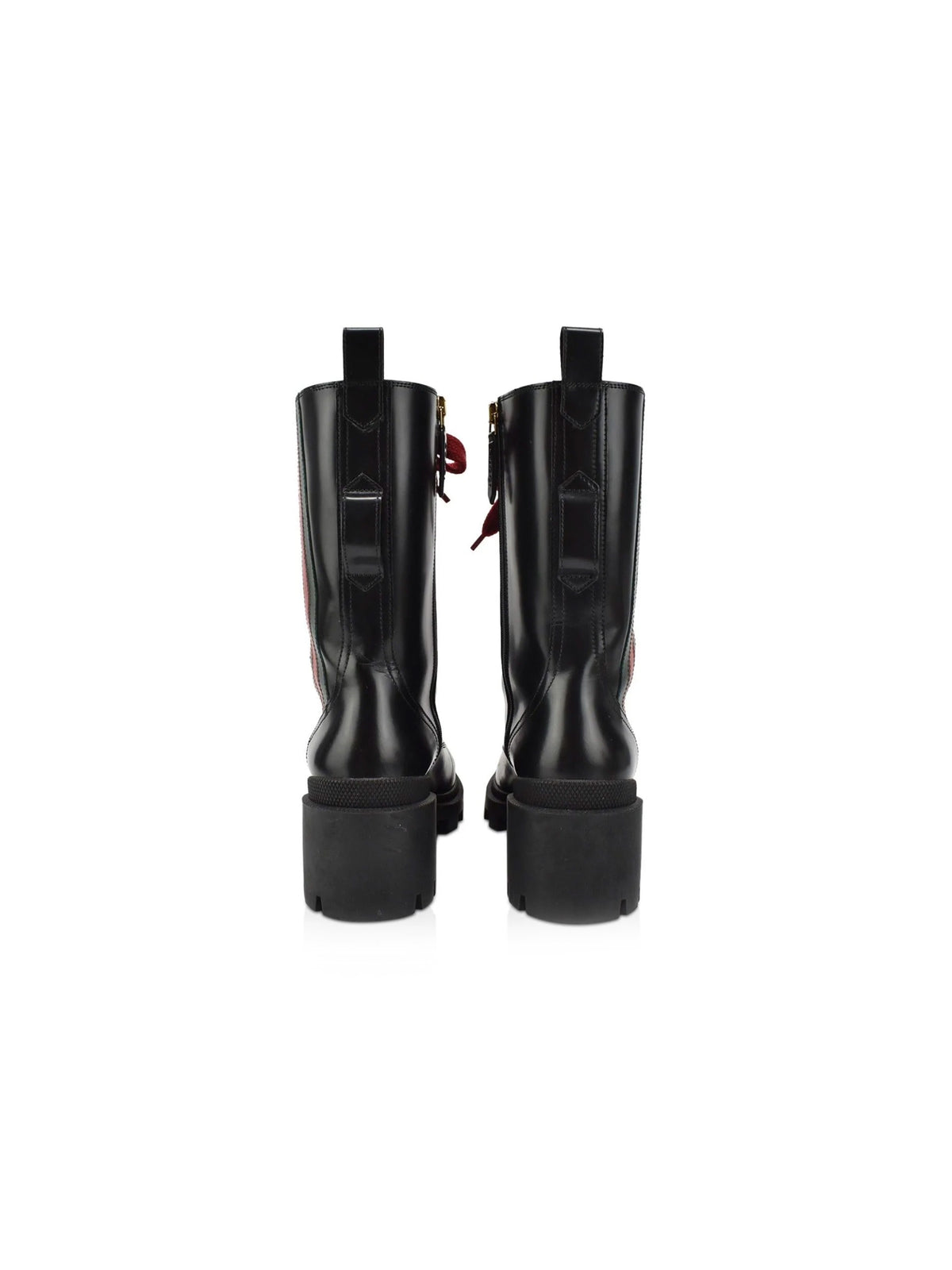 Gucci 2020s Red and Green Stripe Combat Boots