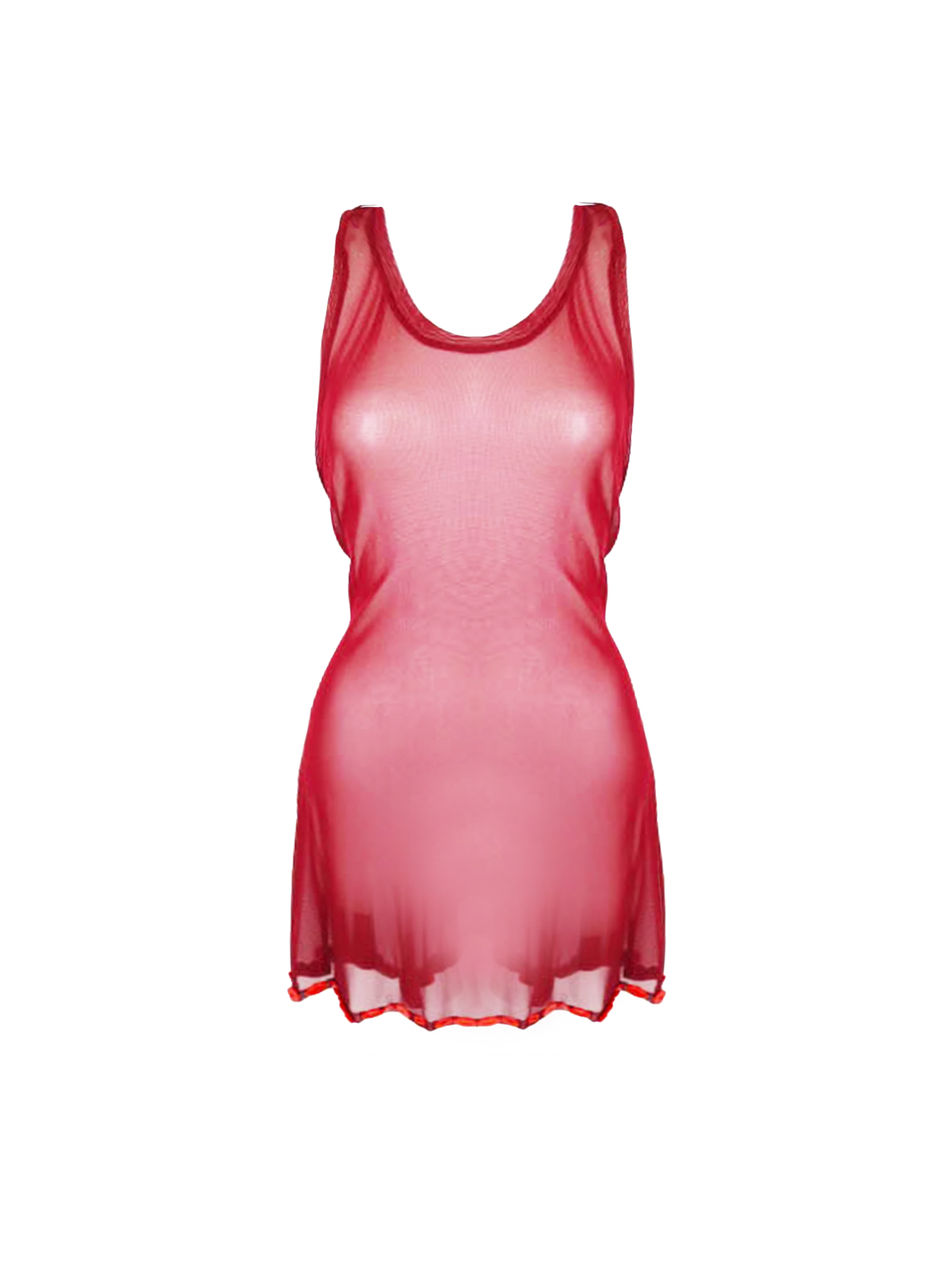 Jean Paul Gaultier 1990s Red Mesh Backless Dress
