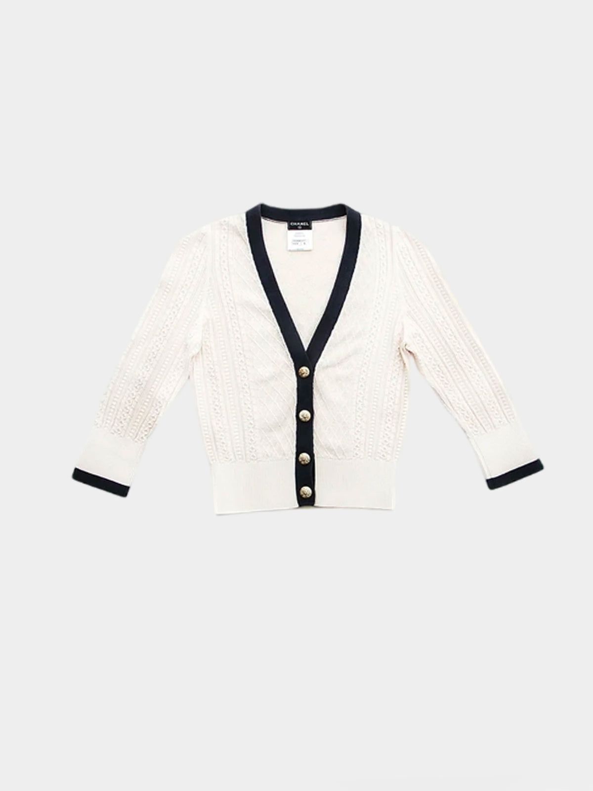 Chanel 1990s Bicolor Knit Cardigan