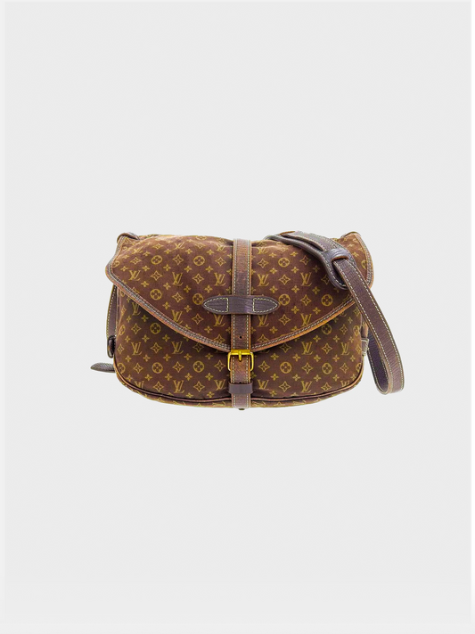 Louis Vuitton 2008 Brown Monogram Mini Lin Saumur Crossbody Bag