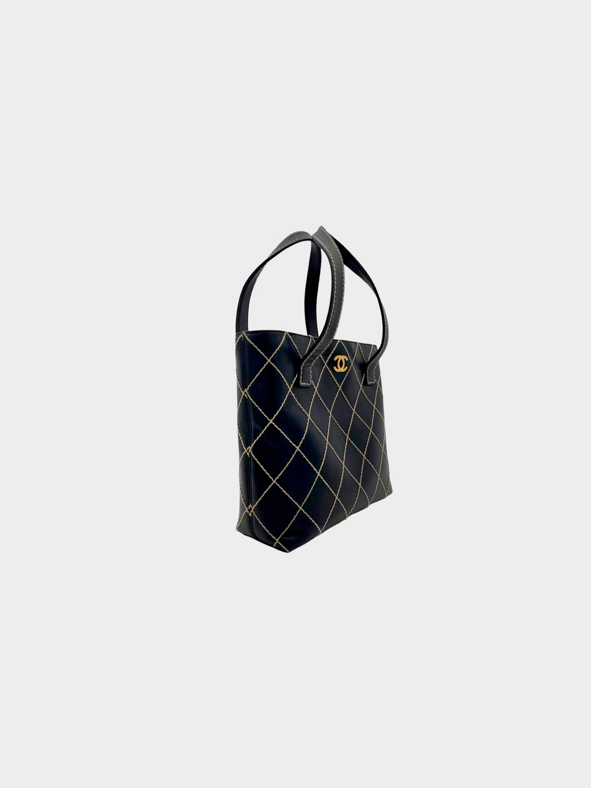 Chanel 2000s Cross Stitch Leather Bag