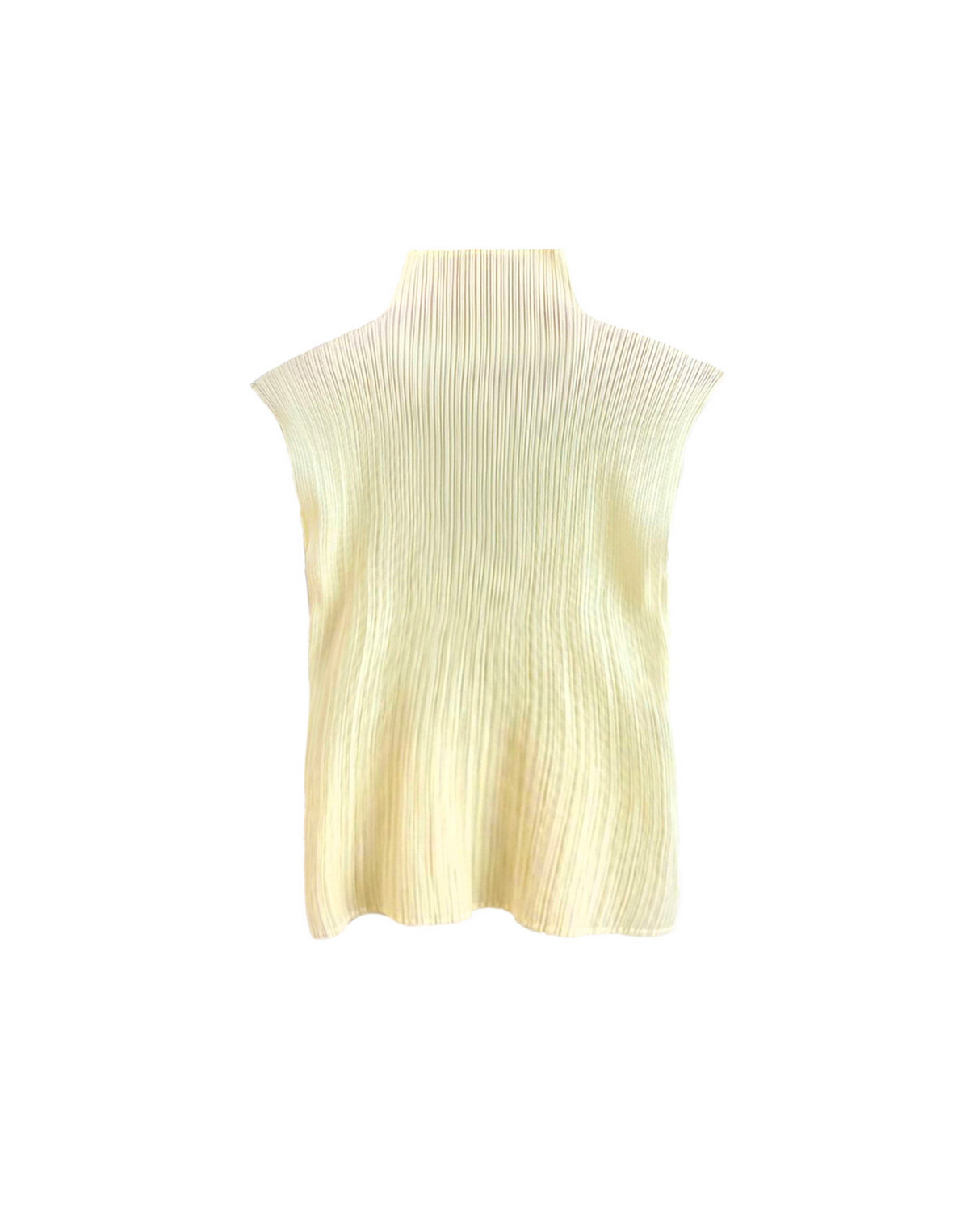 Issey Miyake 2000s Cream Pleats Turtleneck