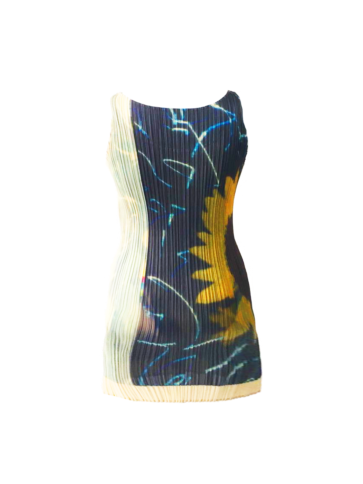 Issey Miyake 2000s Guest Artist Rare Sunflower Pleats Dress