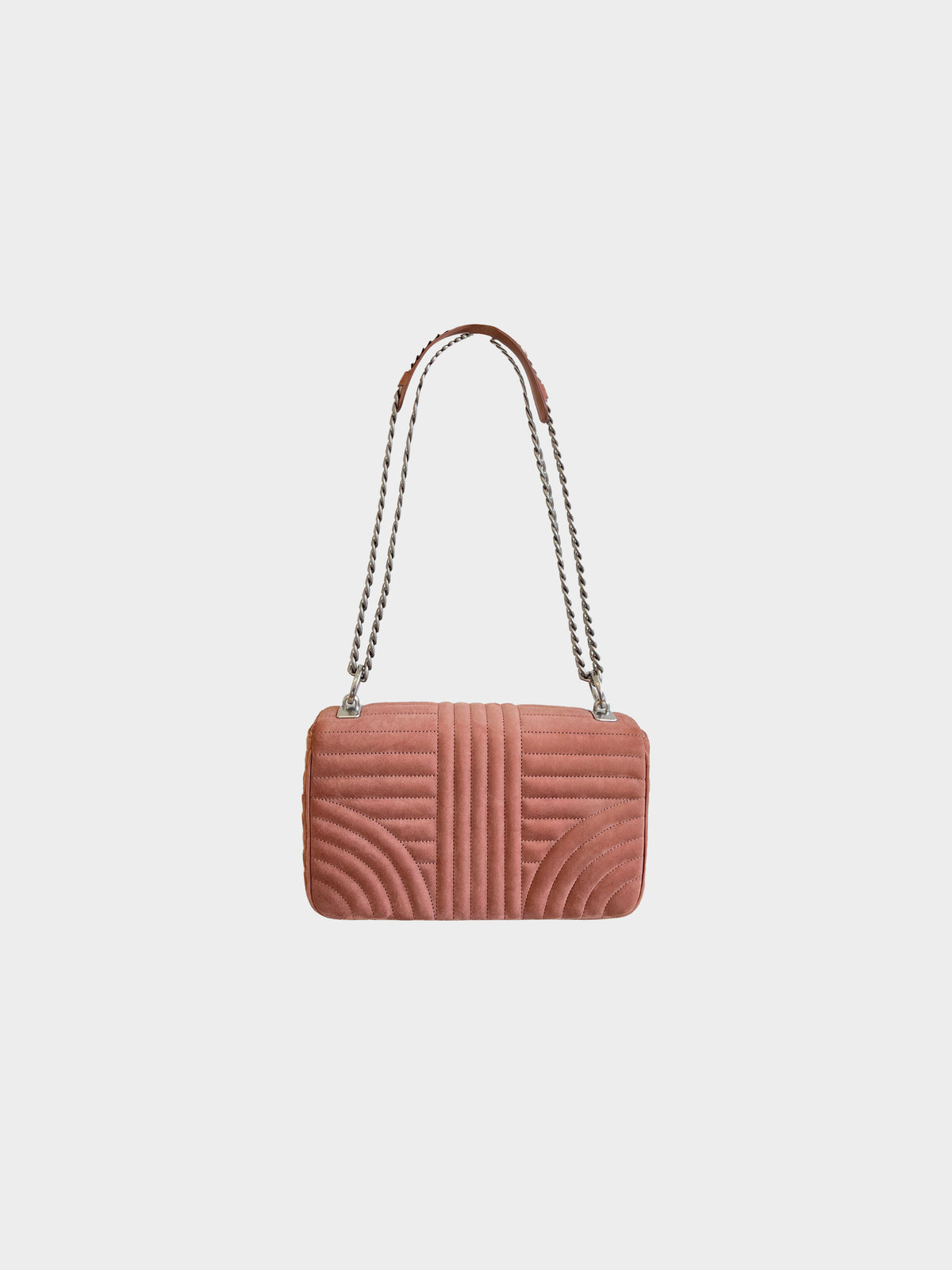 Prada 2018 Blush Suede Diagramme Flap Bag