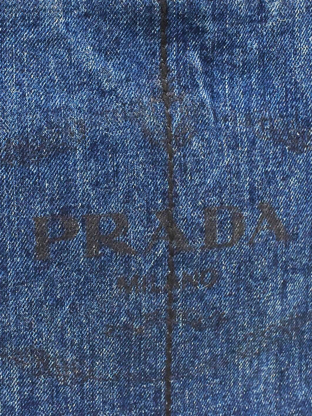 Prada 2010s Denim Logo Canapa Bag
