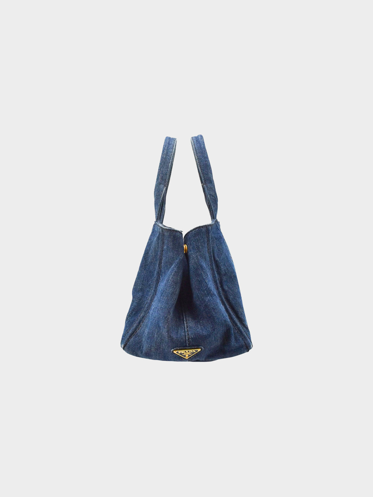 Prada 2010s Denim Logo Canapa Bag