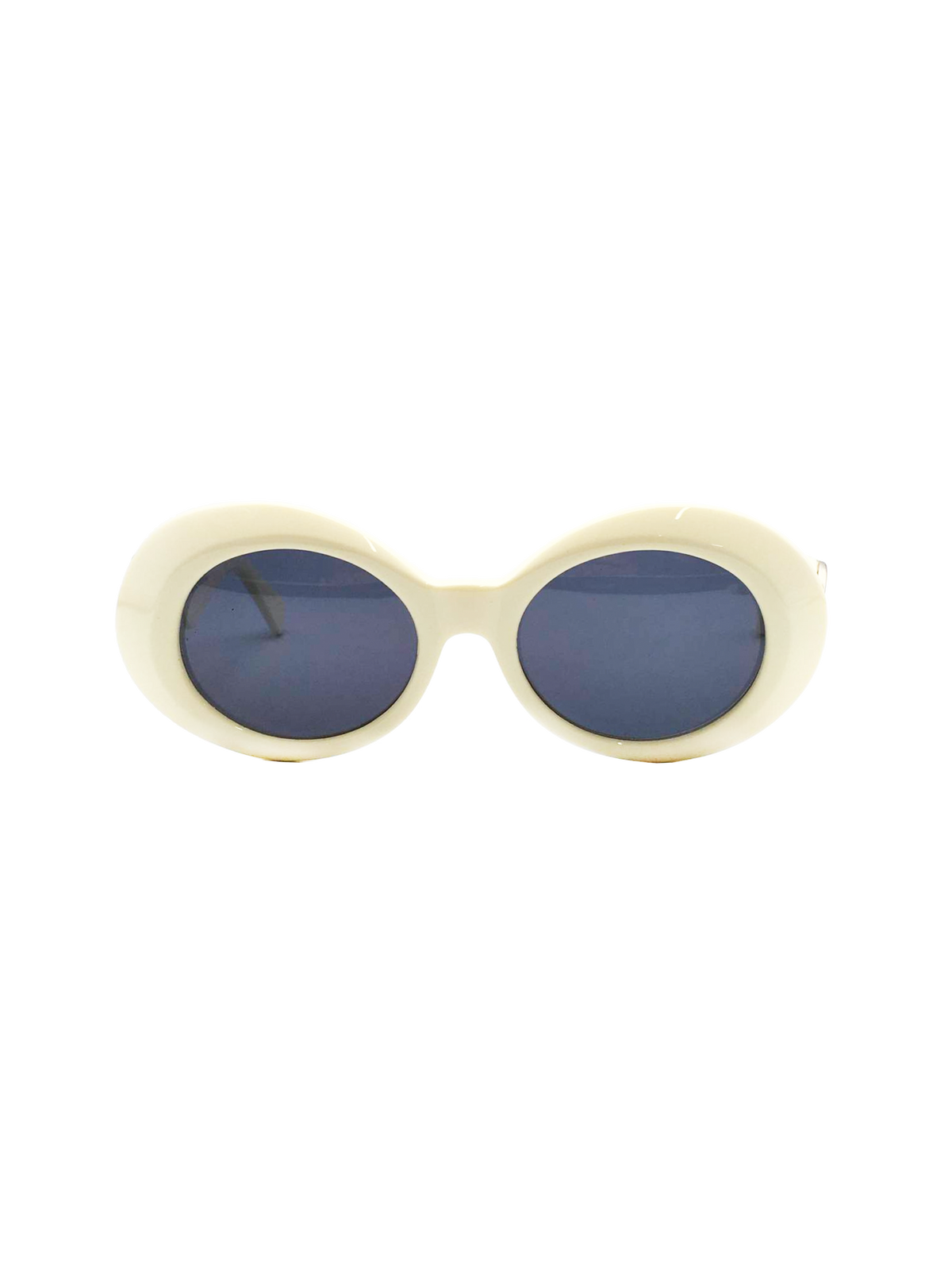 Versace 1990s White Round Sunglasses