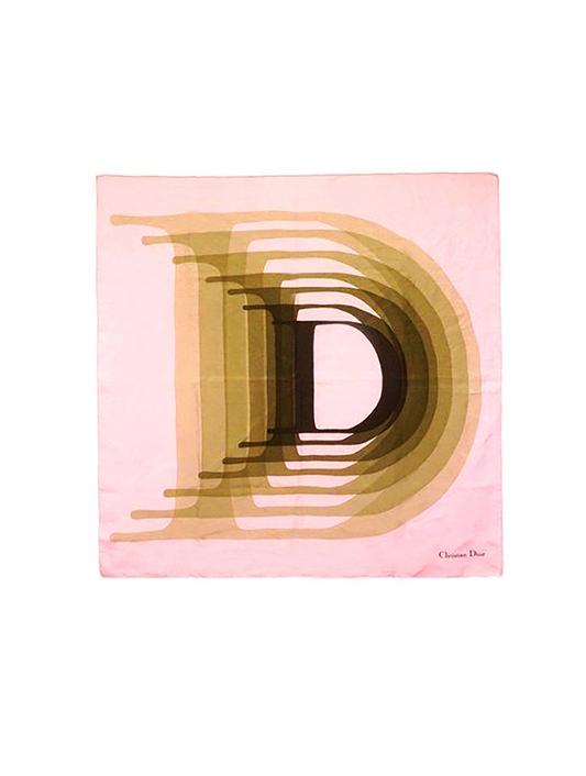 Christian Dior 2000s Pink Letter Gradient Scarf