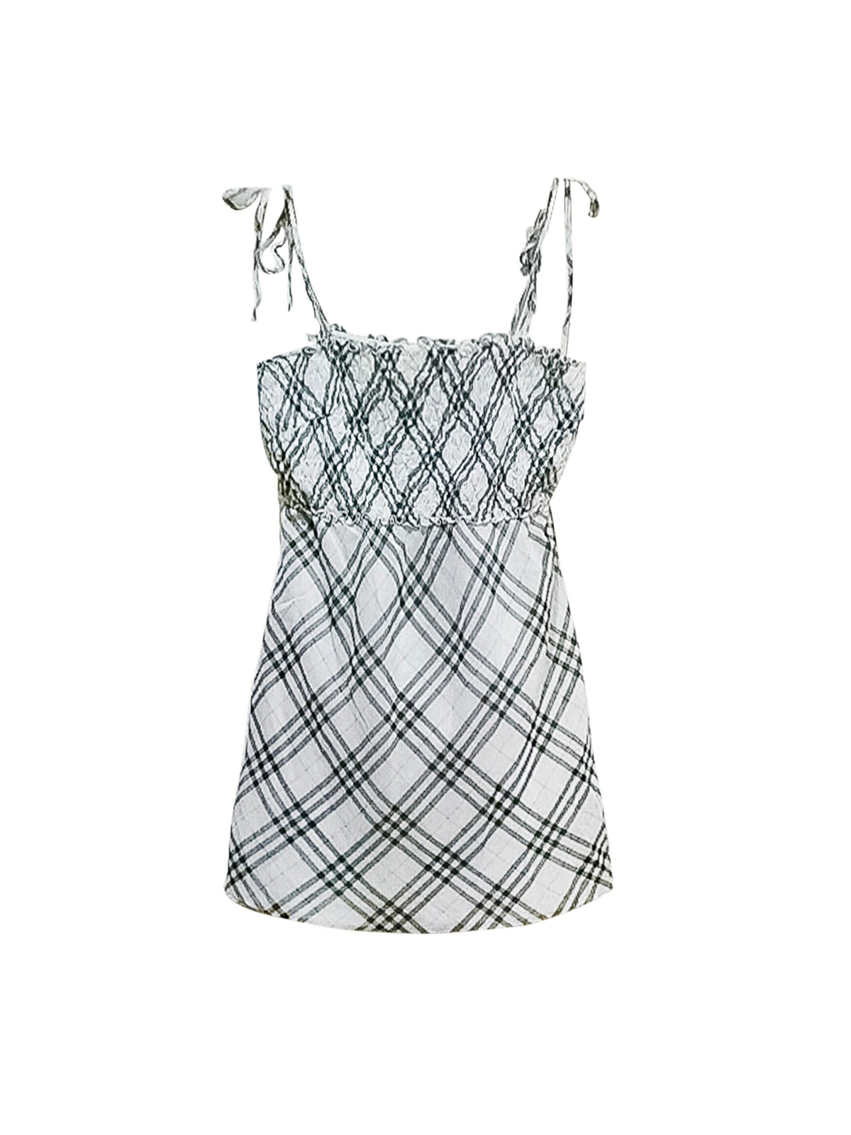 Burberry 2000s Check White Camisole Dress