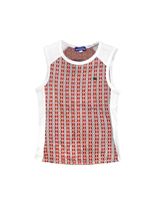 Burberry 2000s Blue Label Plaid White Trim Tank