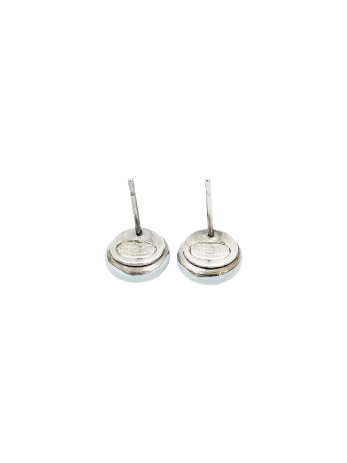 Chanel 2000s Mini Round Coco Blue Earring