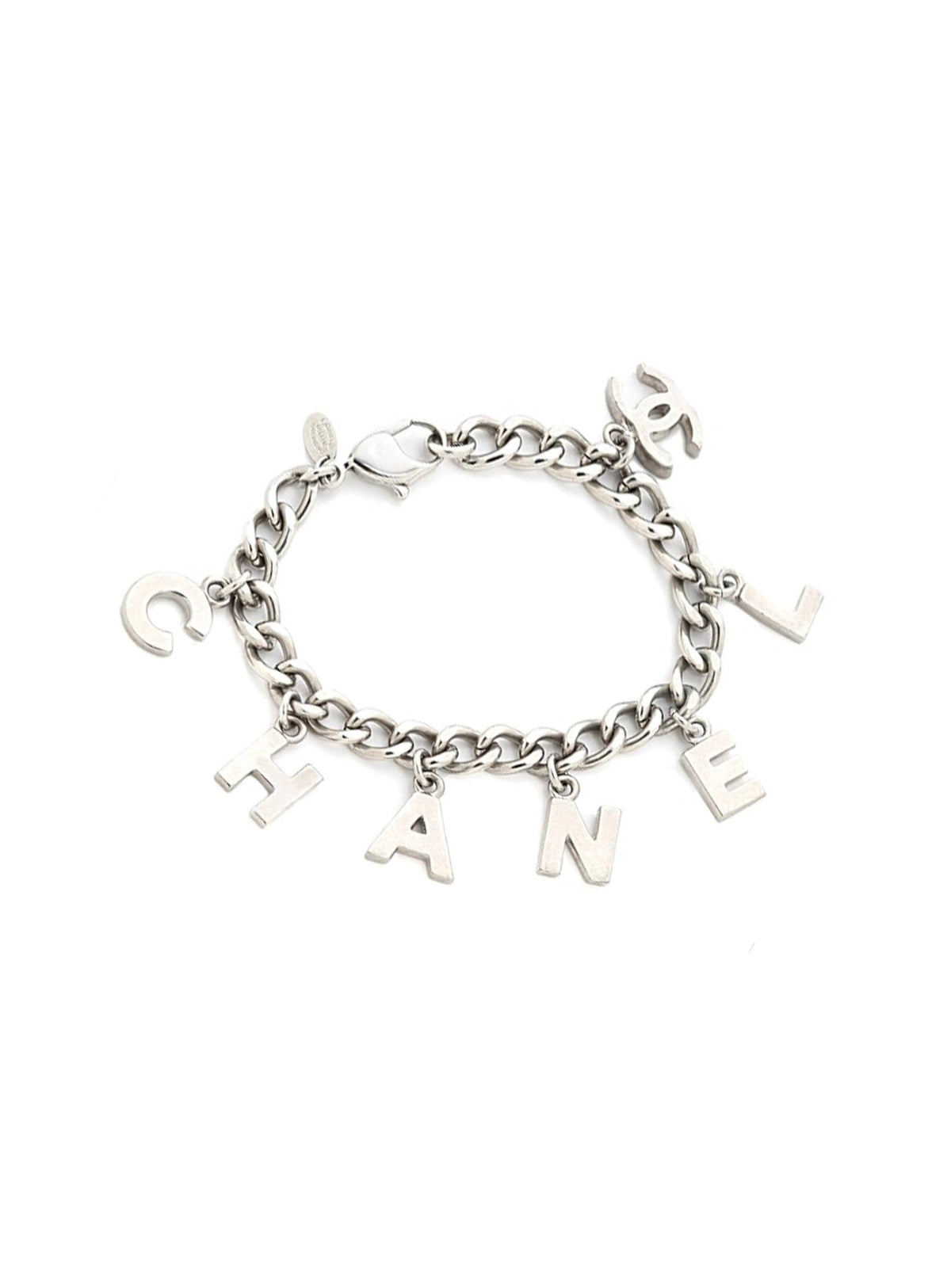 Chanel Silver Letters Charm Bracelet