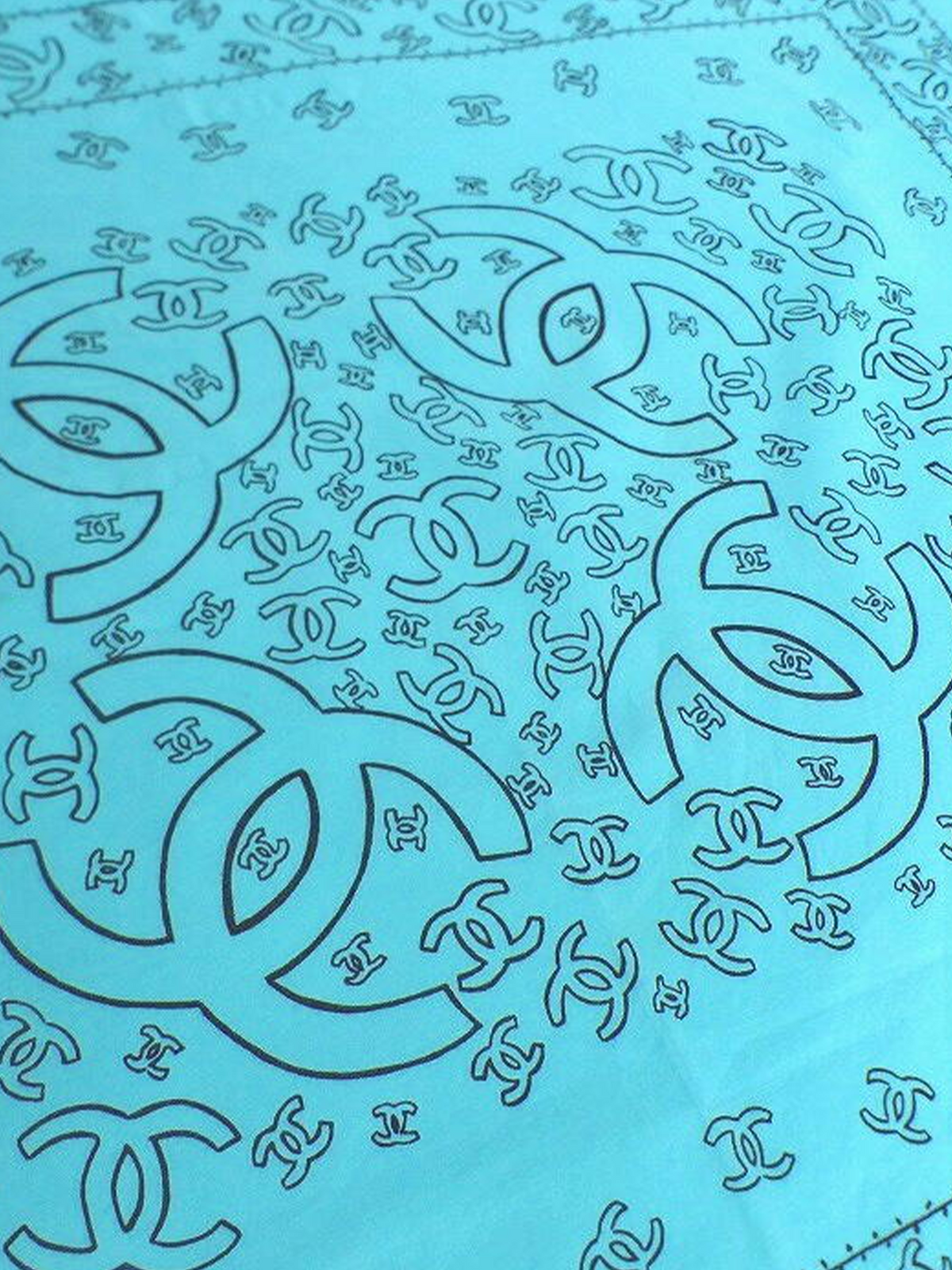 Chanel 2000s Blue Bandana Rare CC Scarf