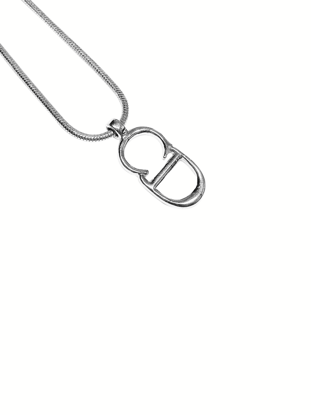 Christian Dior 2000s CD Silver Necklace