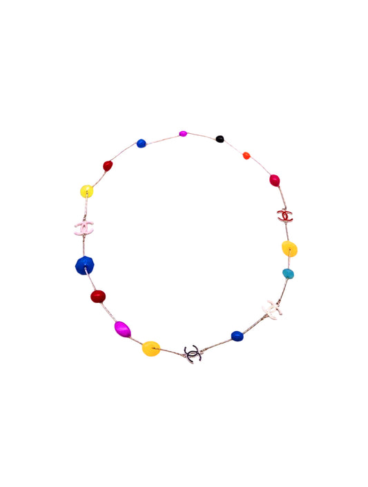 Chanel Fall 2000 Multicolor Beaded CC Necklace