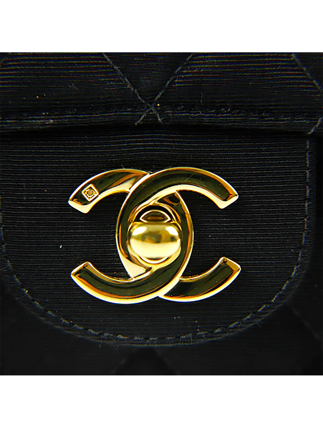 Chanel 2000s Black Cloth Leather Flap Bag