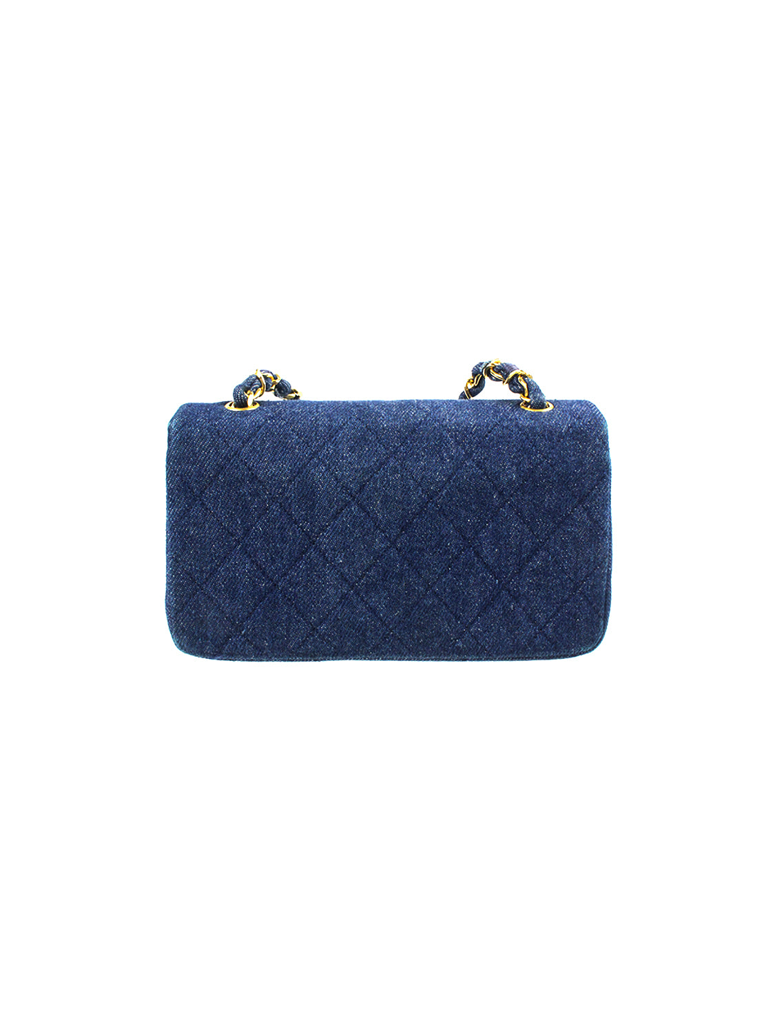 Chanel 2000s Rare Denim Gold Chain Flap
