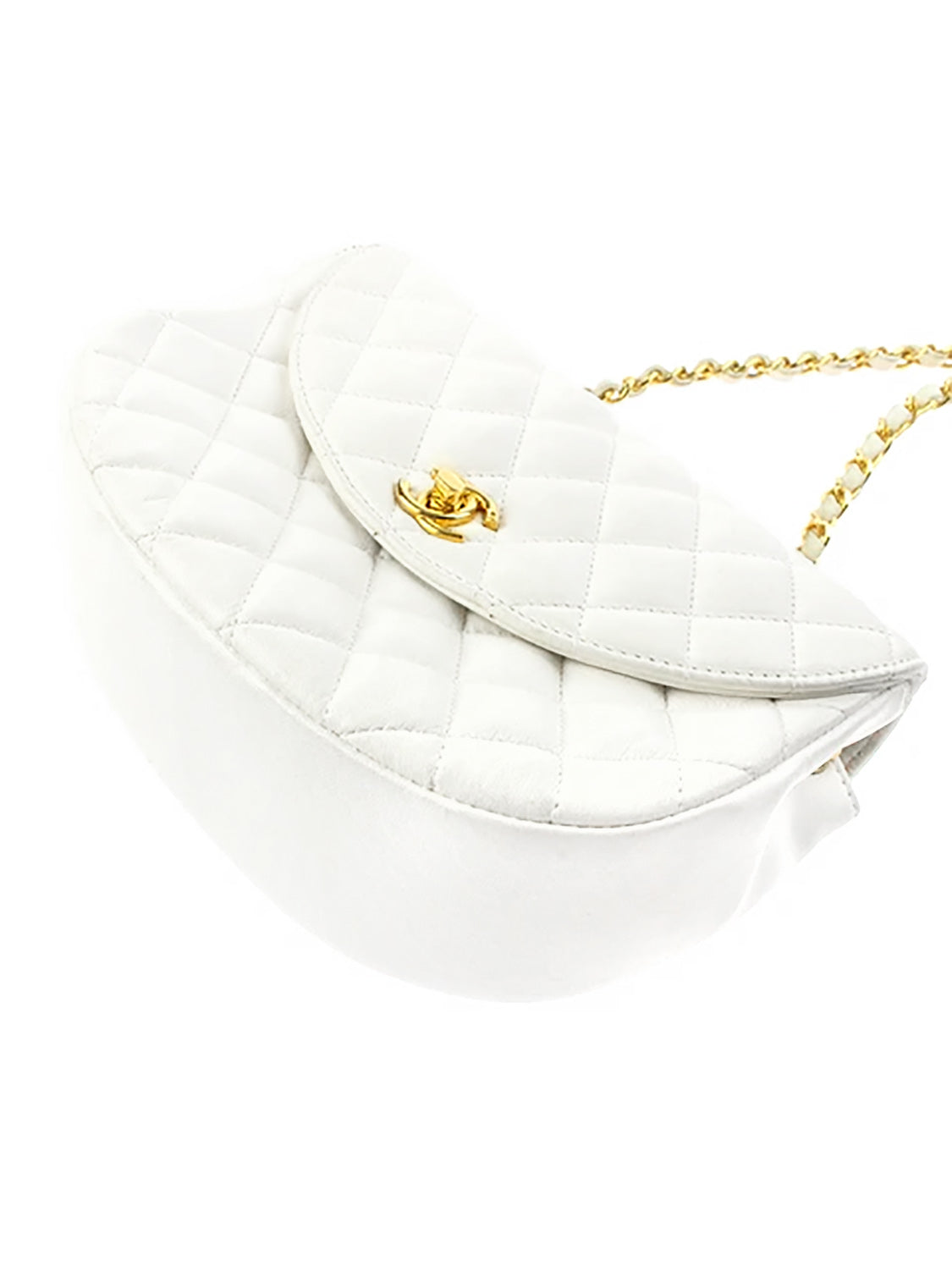 Chanel Rounded White Flap Bag