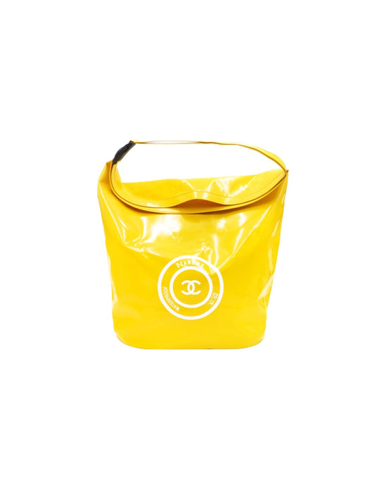 Chanel Yellow Vinyl Buckle Tote