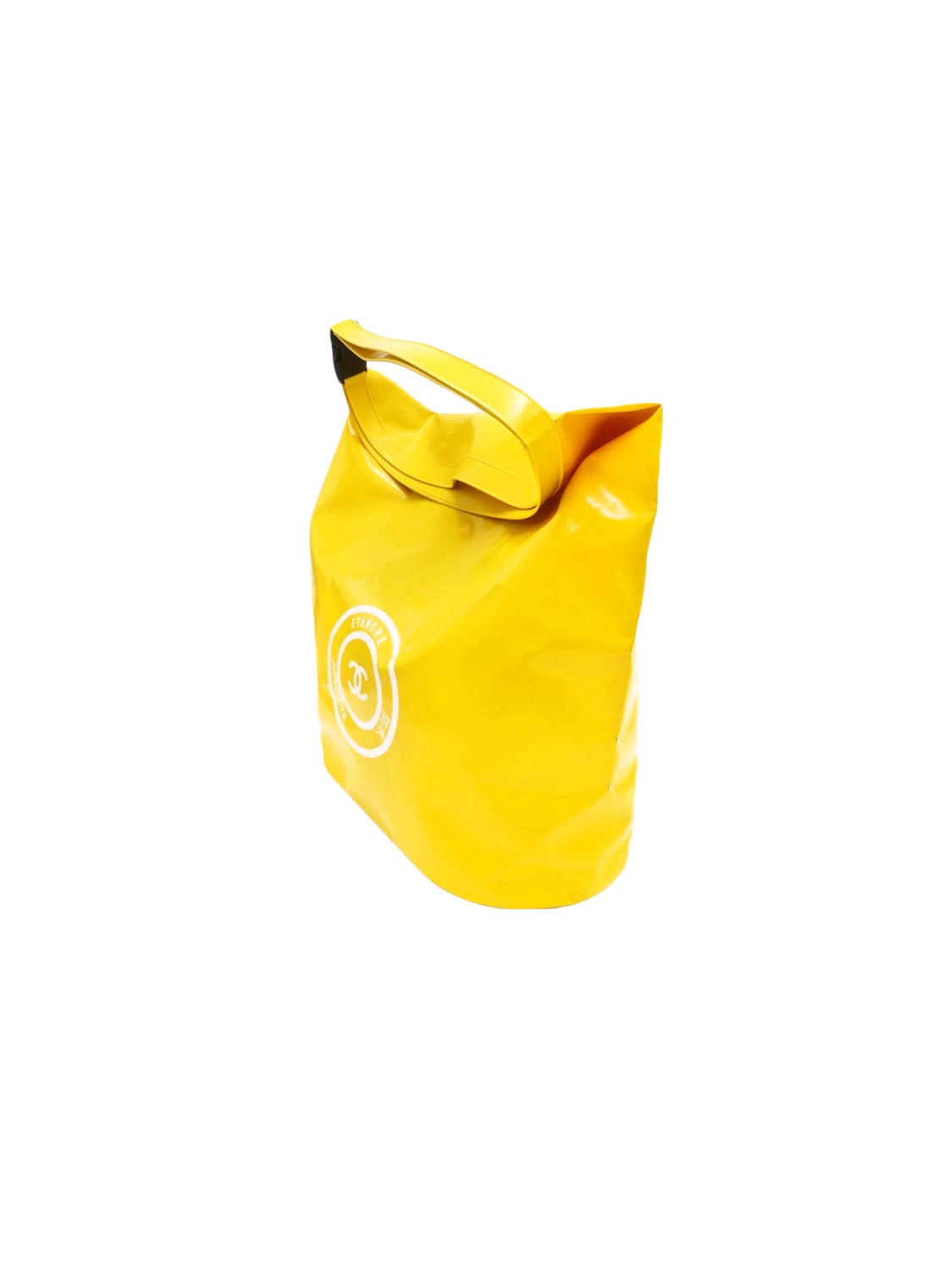 Chanel Yellow Vinyl Buckle Tote