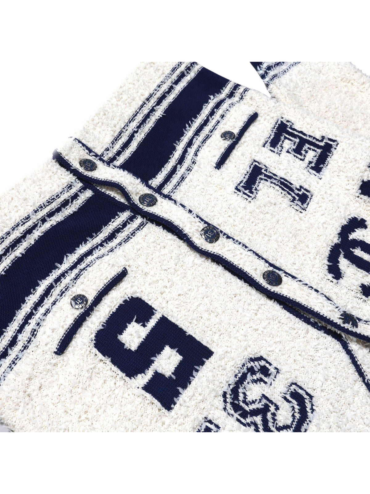 Chanel Varsity Boucle Cardigan Sweater
