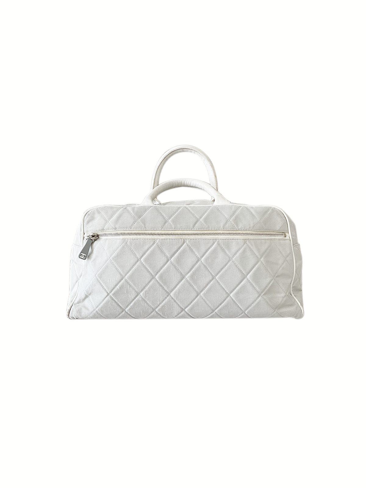 Chanel White Quilted Sports Duffle