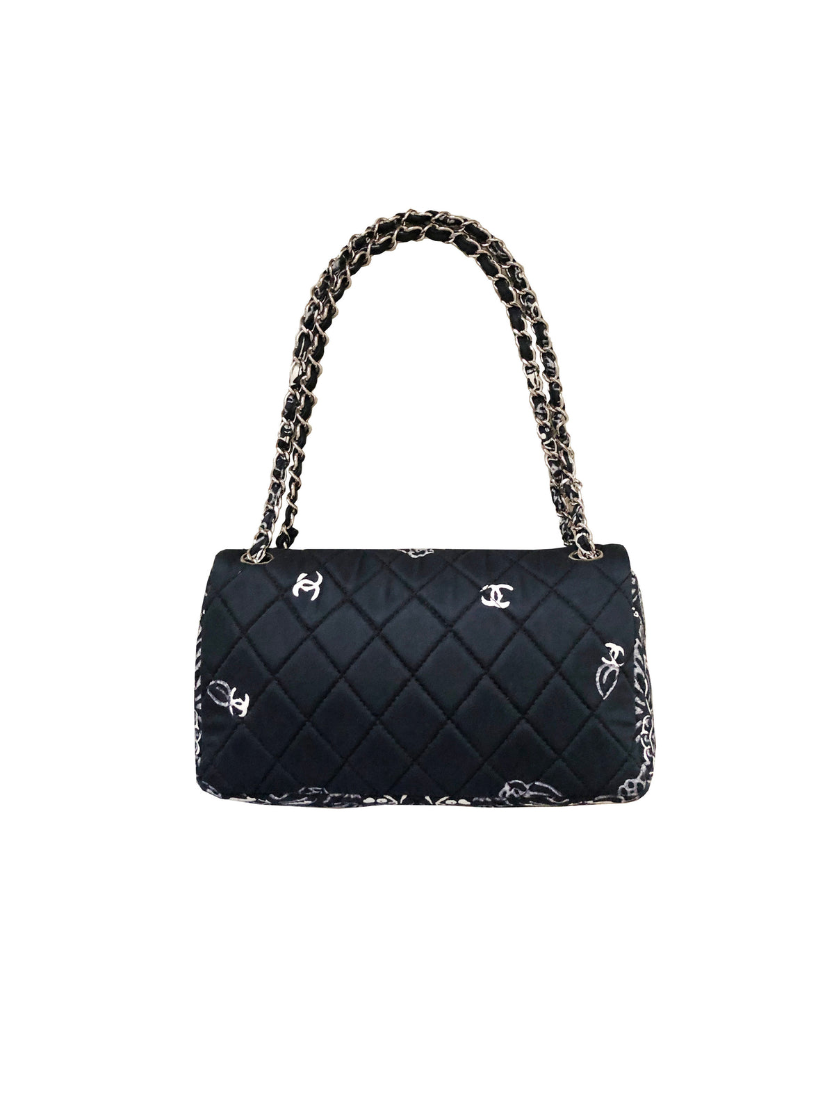 Chanel FW 2014 Deep Navy Camelia Bandana Flap