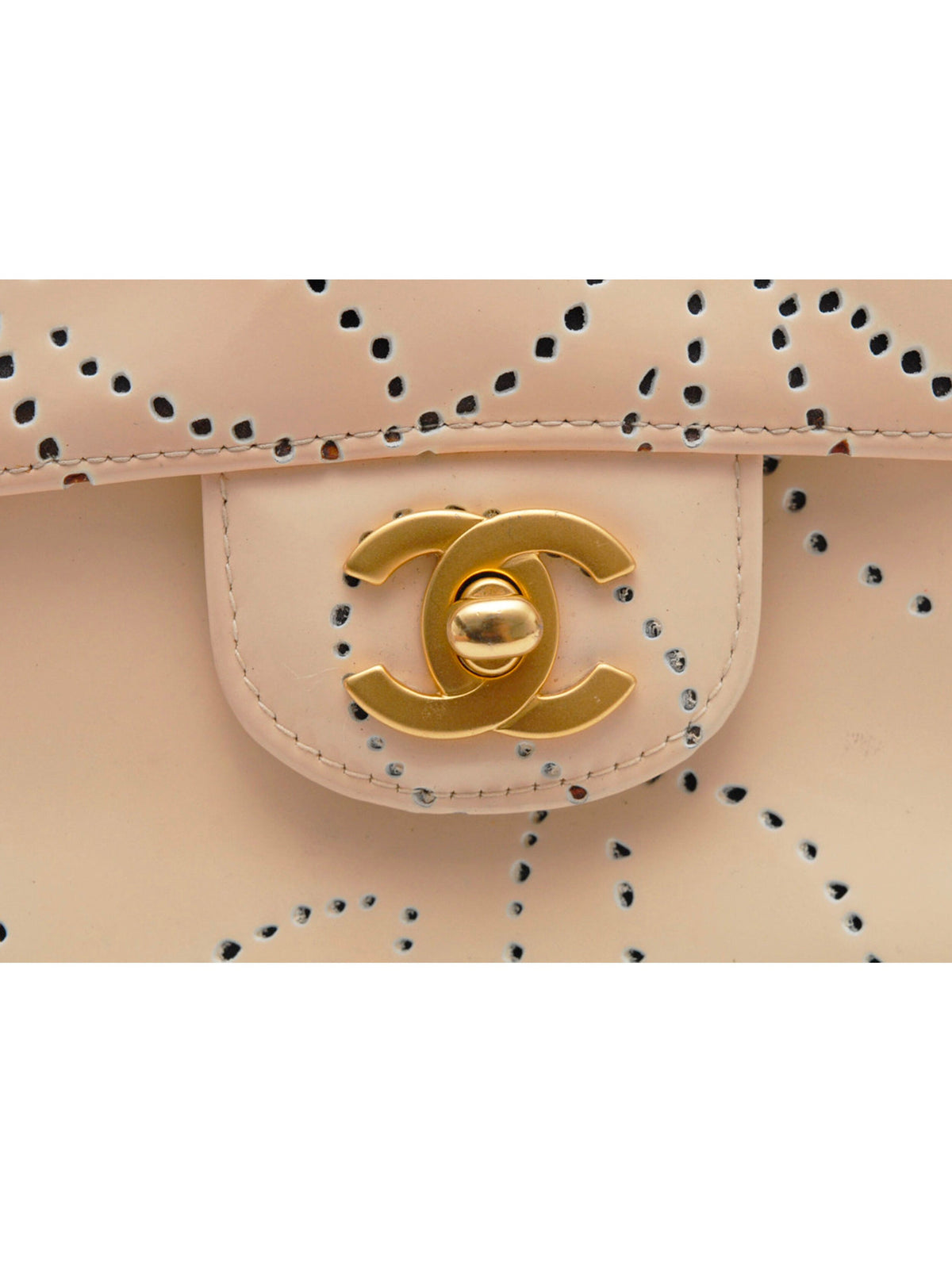 Chanel 2000s Light Pink Camellia Dotted Flap