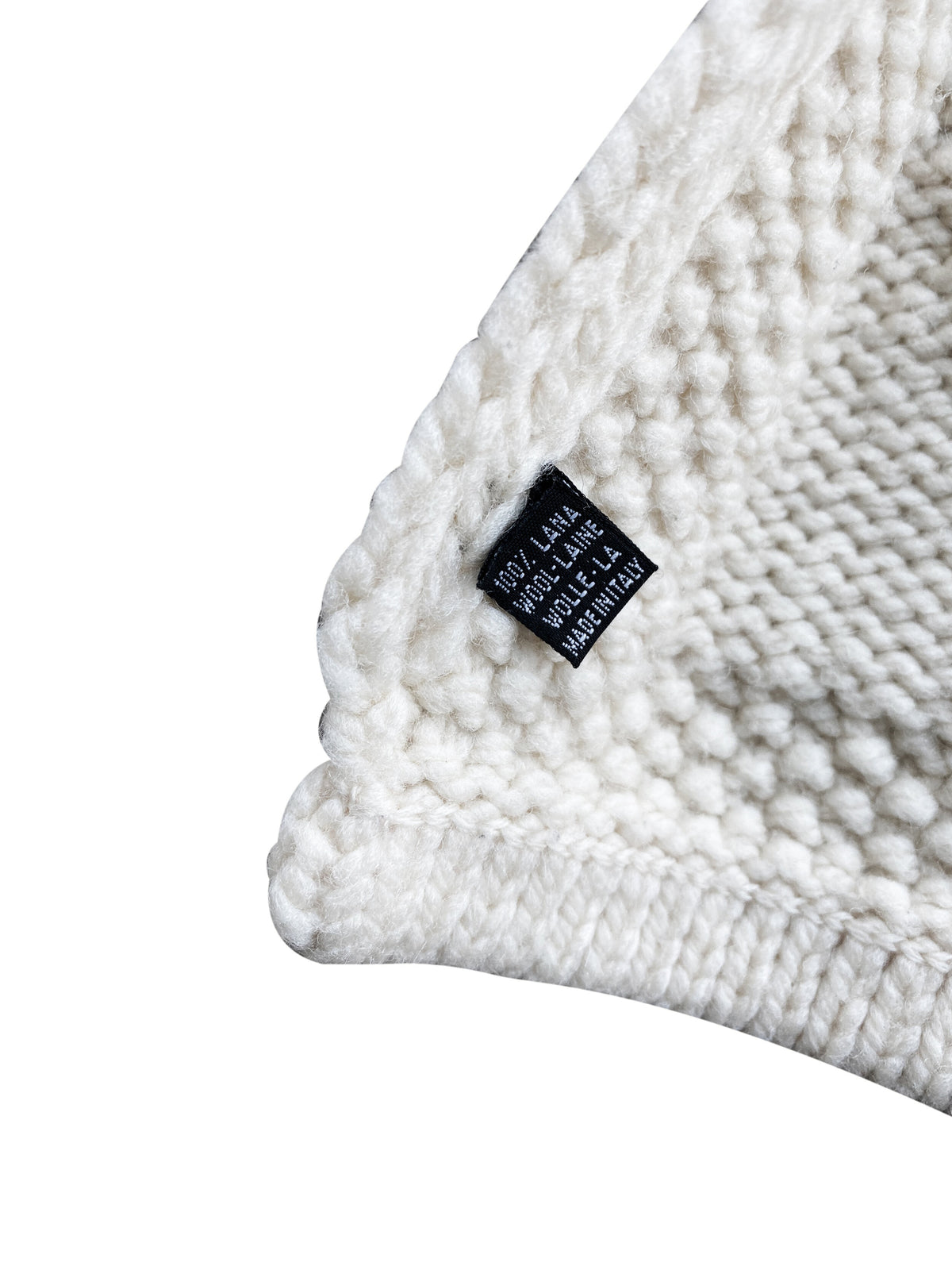 Chanel 2000s Cream Logo Wool CC Knit Scarf