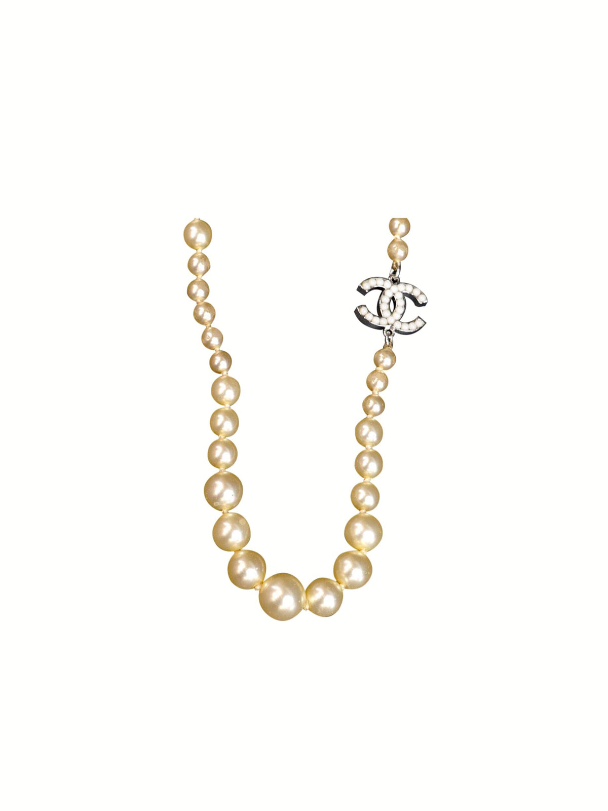 Chanel 2007 FW Pearl Silver Necklace