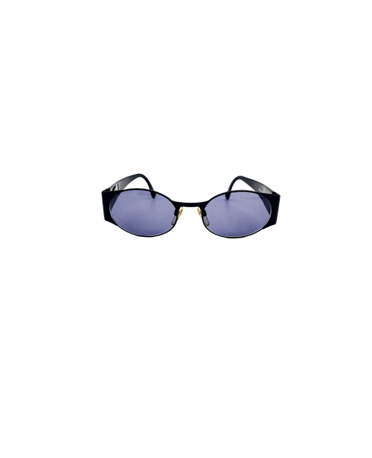 Chanel 1995 Black Gold CC Logo Sunglasses