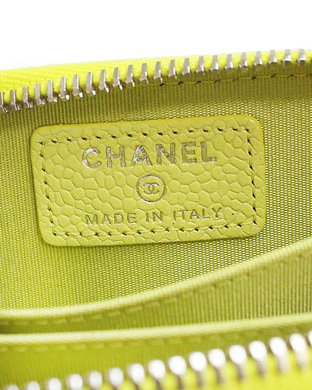 Chanel Soft Yellow Caviar Zip Wallet