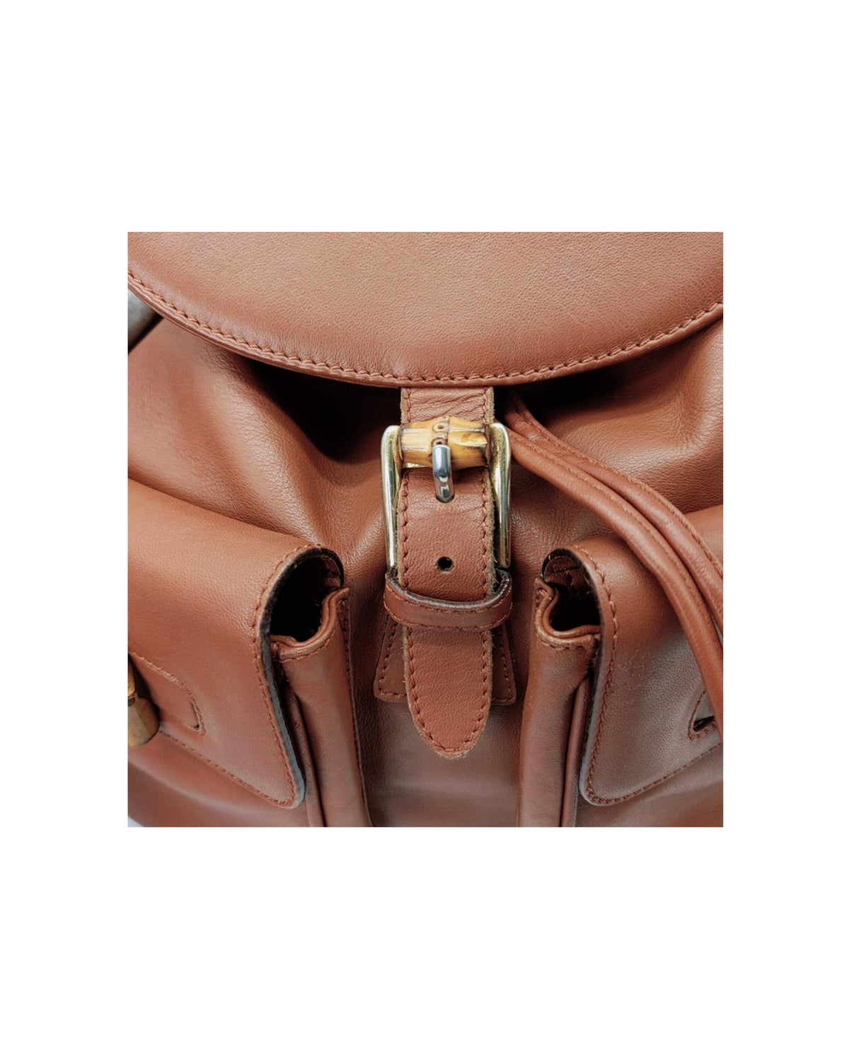 Gucci Bamboo 2000s Brown Leather Backpack