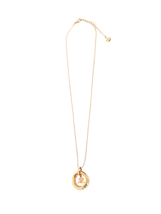 Courrèges 2000s Gold Logo Ball Chain Necklace