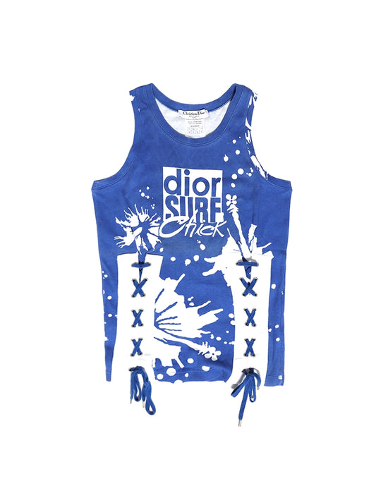 Christian Dior 2000s Surf Rare Blue Corset Tank