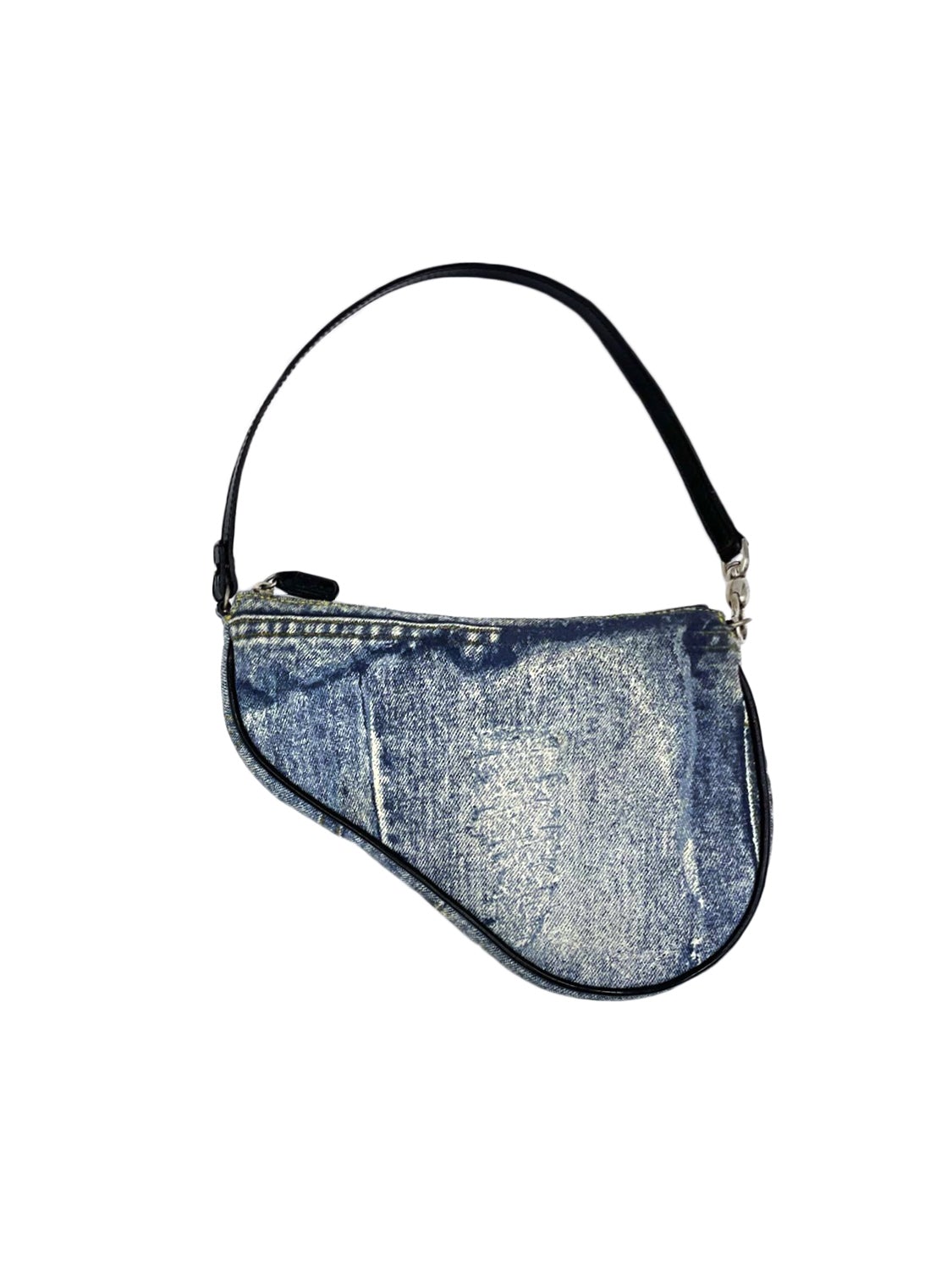 Christian Dior 2000s Denim Patchwork Saddle Bag
