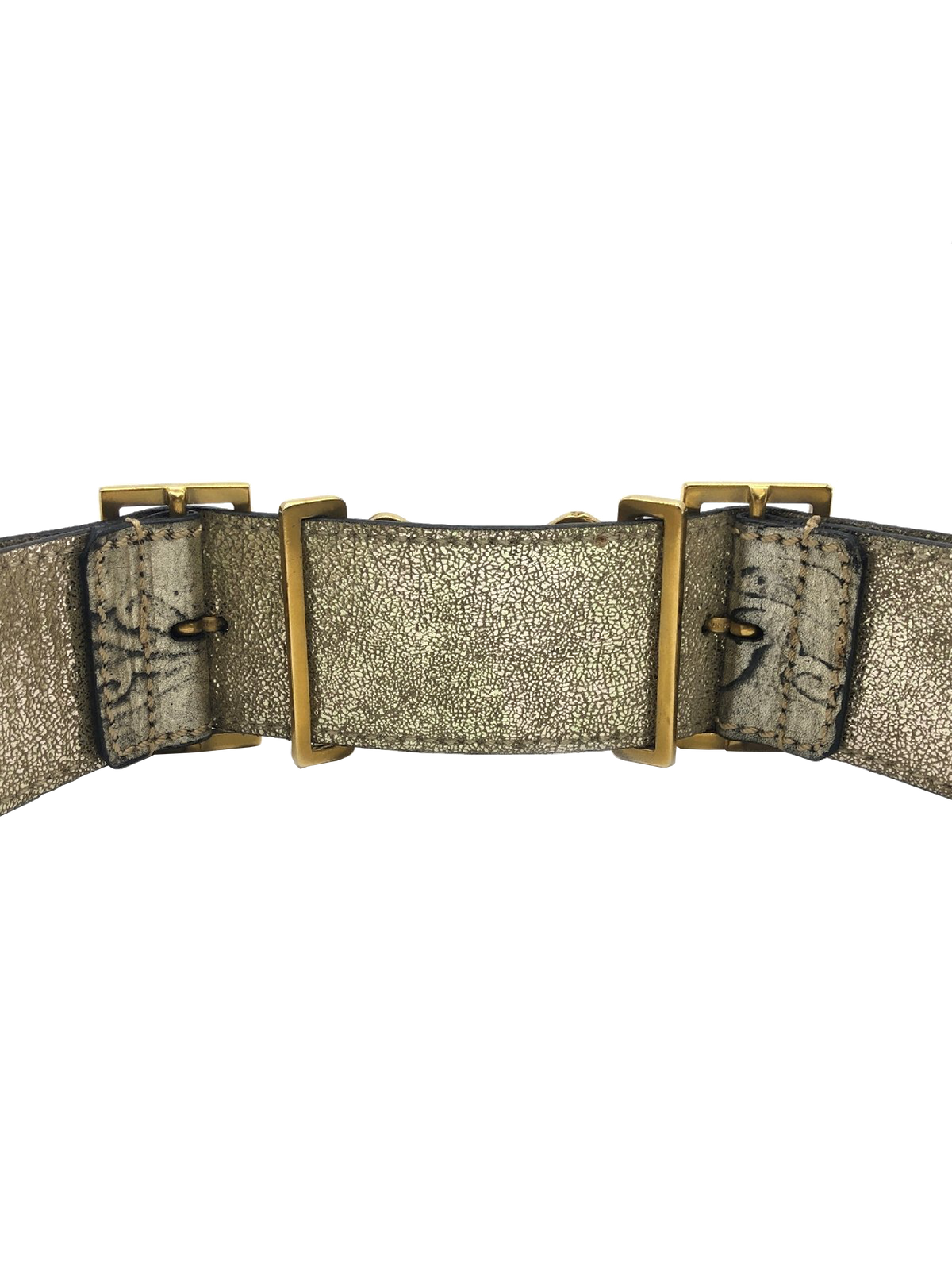 Fendi 2000s Gold Double Buckle Belt