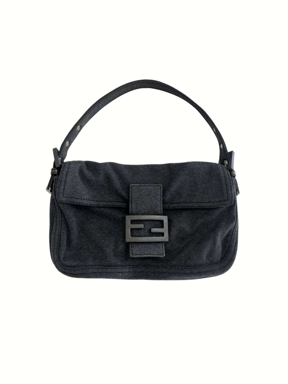 Fendi Black 2000s Canvas Baguette