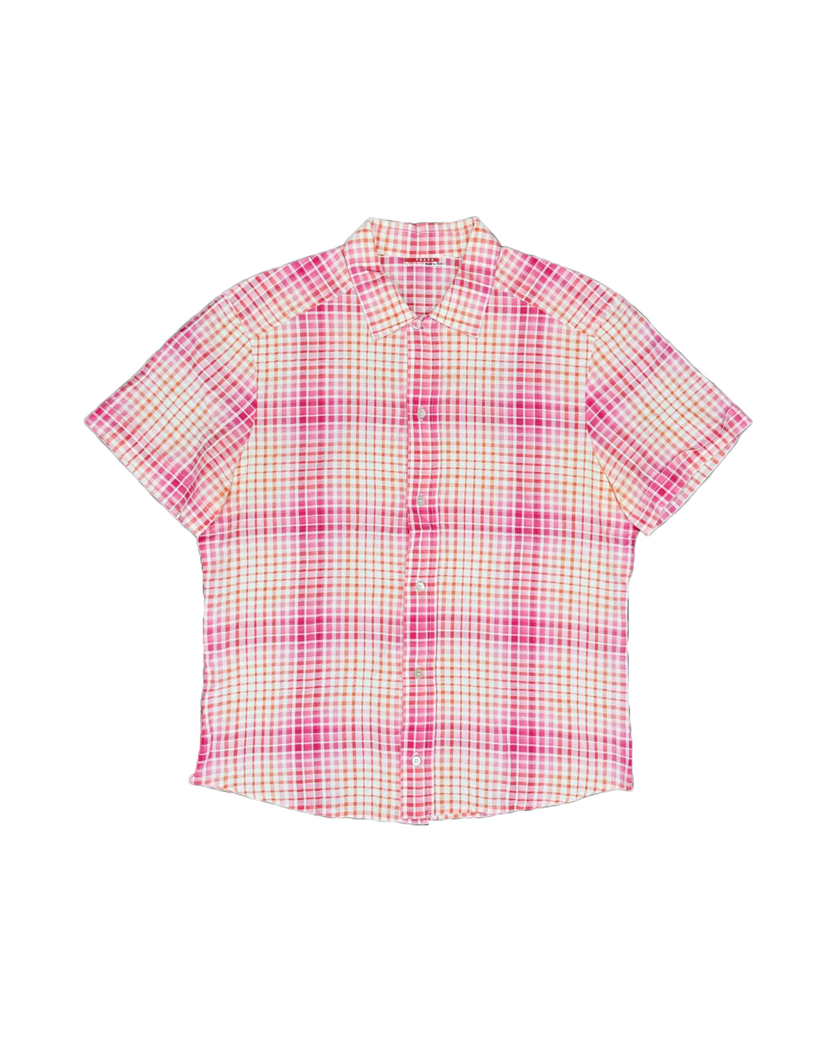 Prada 2000s Plaid Shortsleeve Cotton Shirt