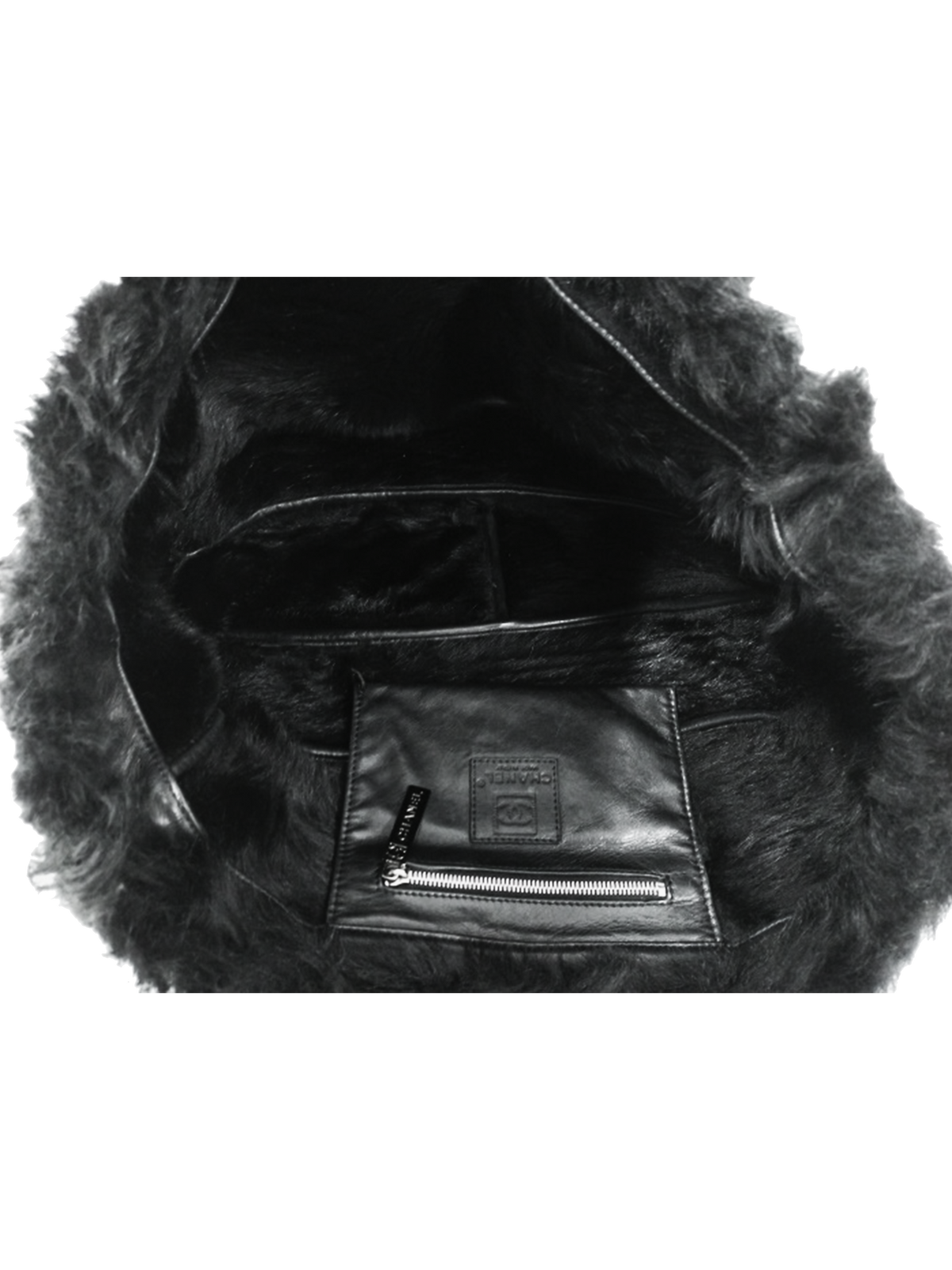 Chanel Sports Black Fur Small Tote