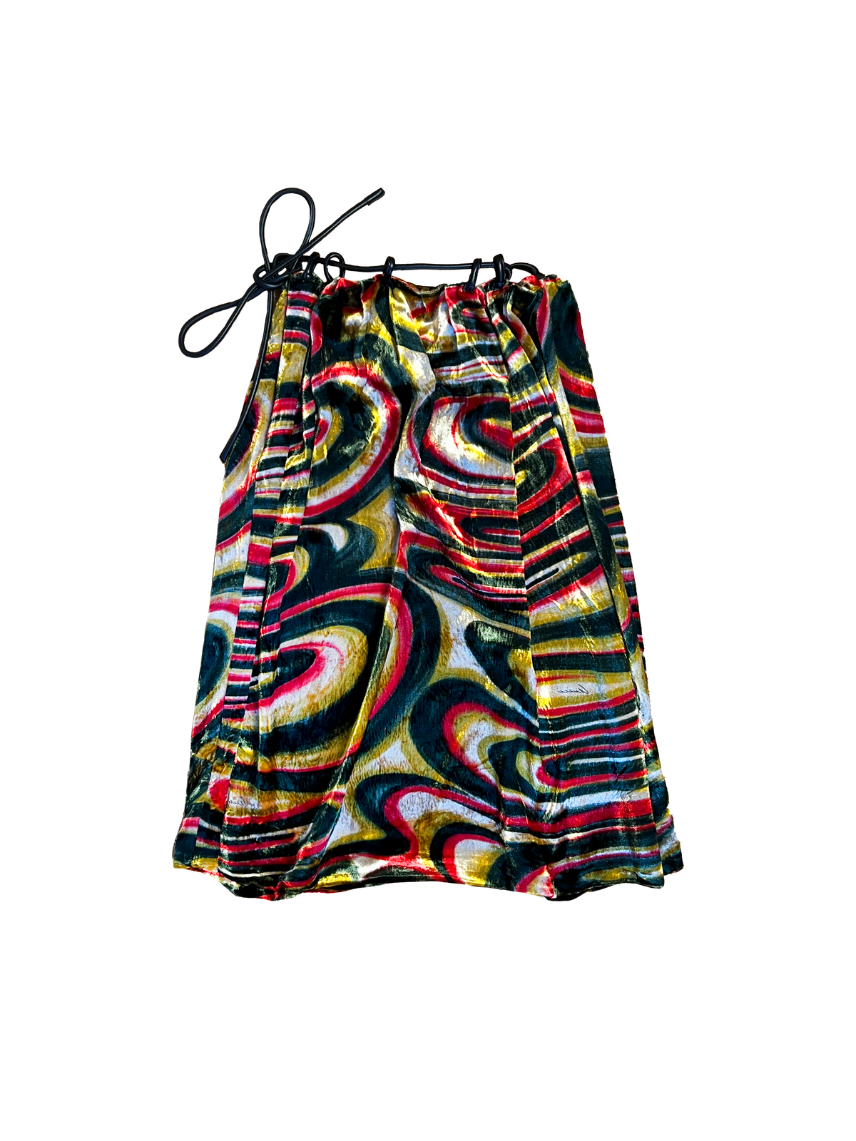 Gucci by Tom Ford FW 1999 Velvet Swirl Skirt with Leather Belt