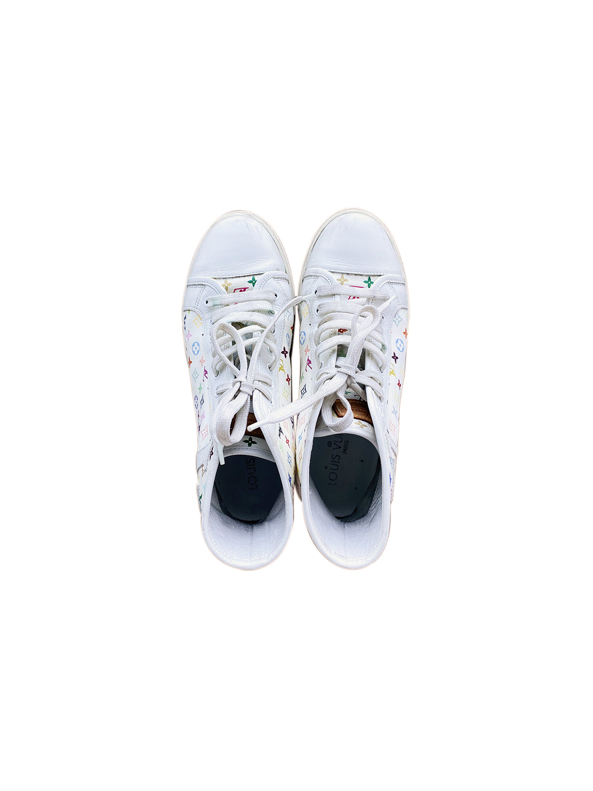 Louis Vuitton 2003 Murakami White Leather Sneakers