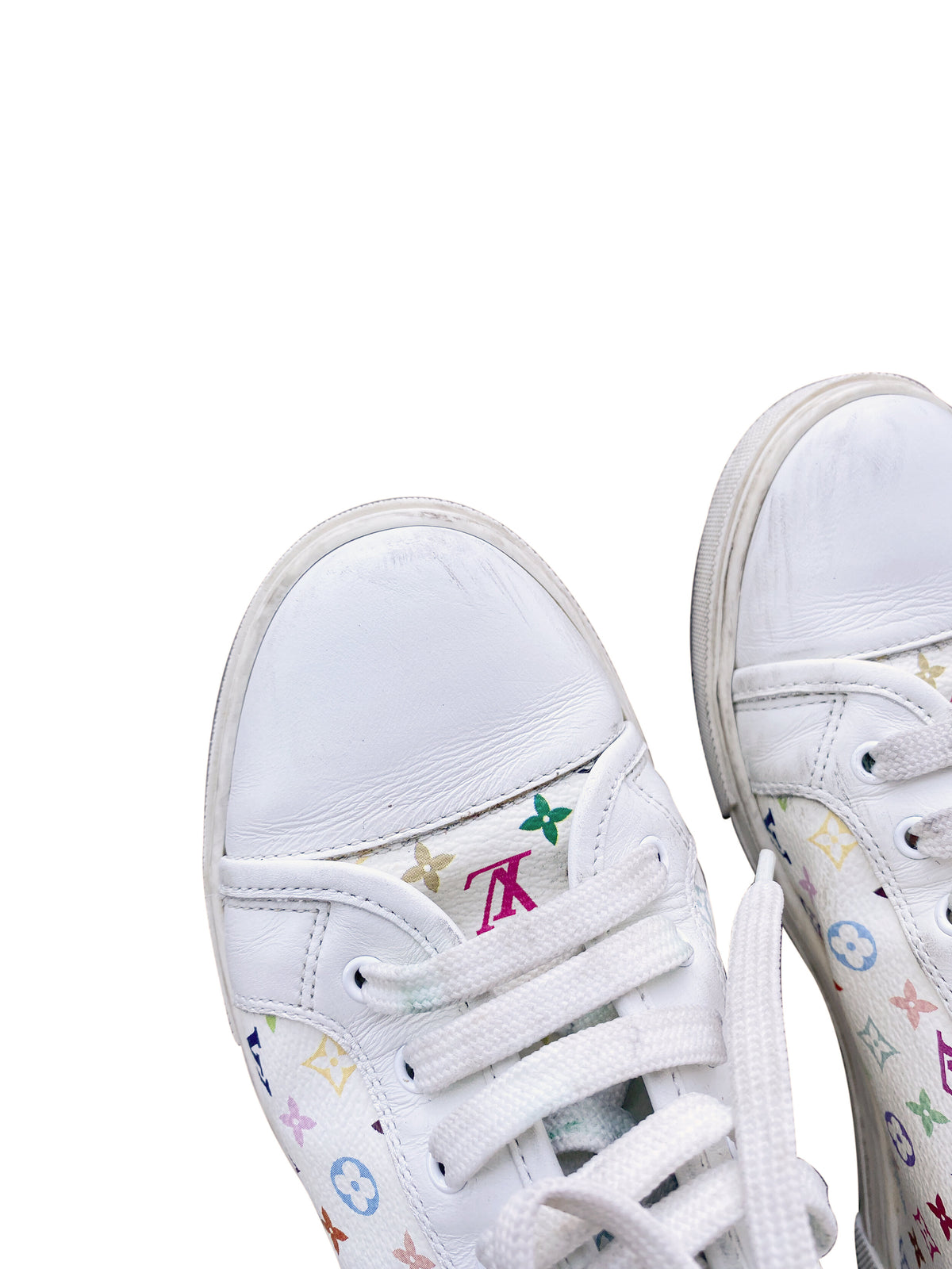 Louis Vuitton 2003 Murakami White Leather Sneakers