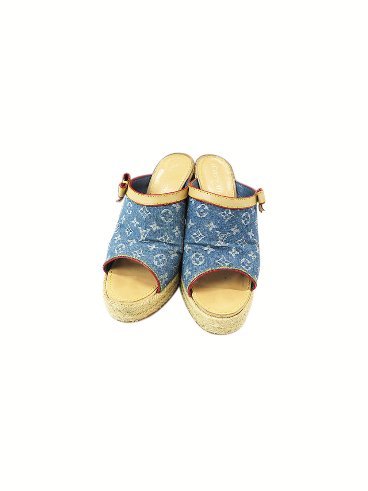 Louis Vuitton 2000s Blue Sandal Wedge Heel