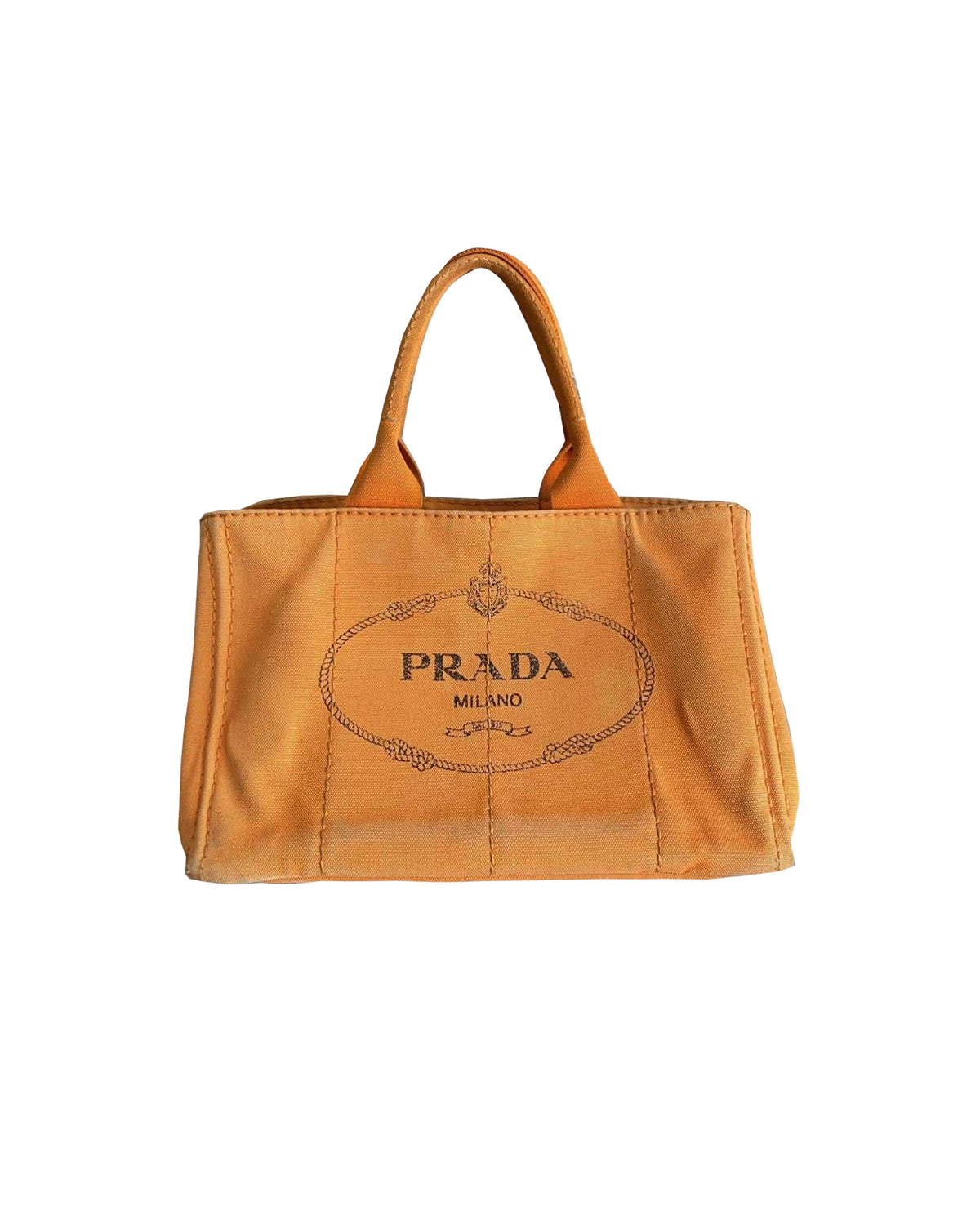Prada 2000s Denim Orange Tote Bag
