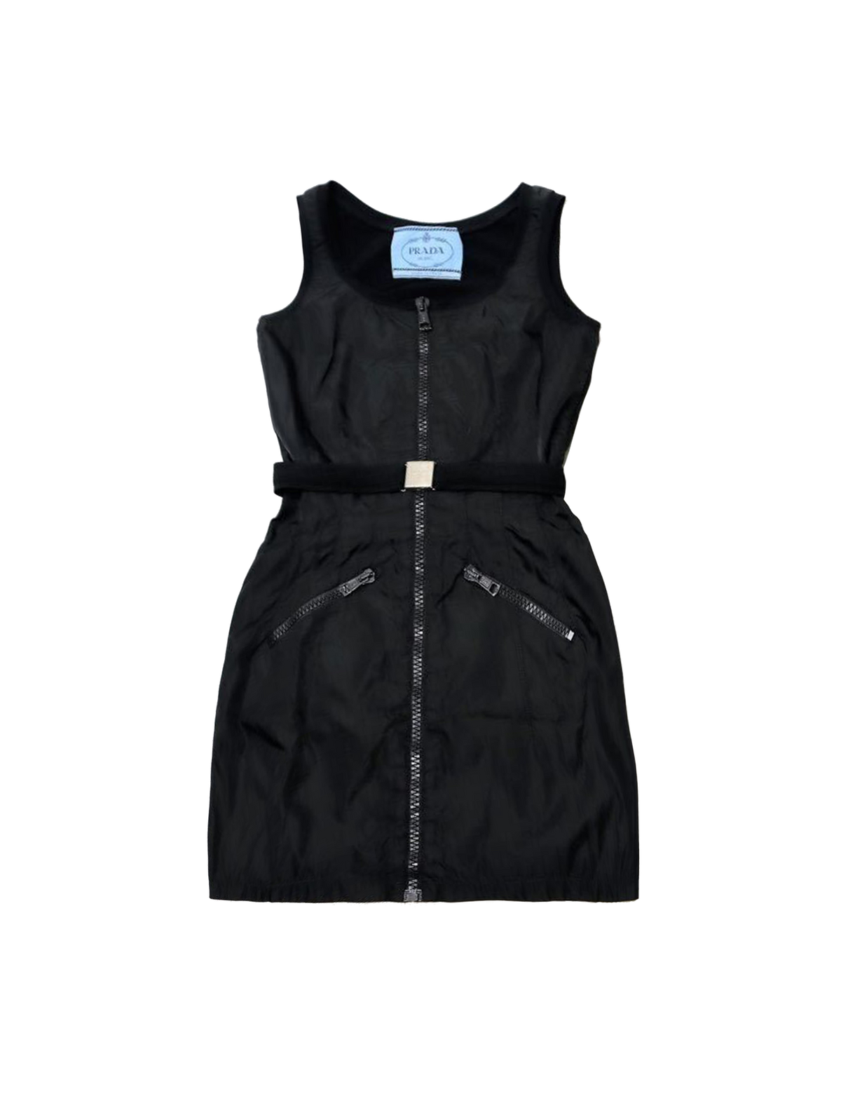 Prada 2000s Nylon Belt Buckle Dress
