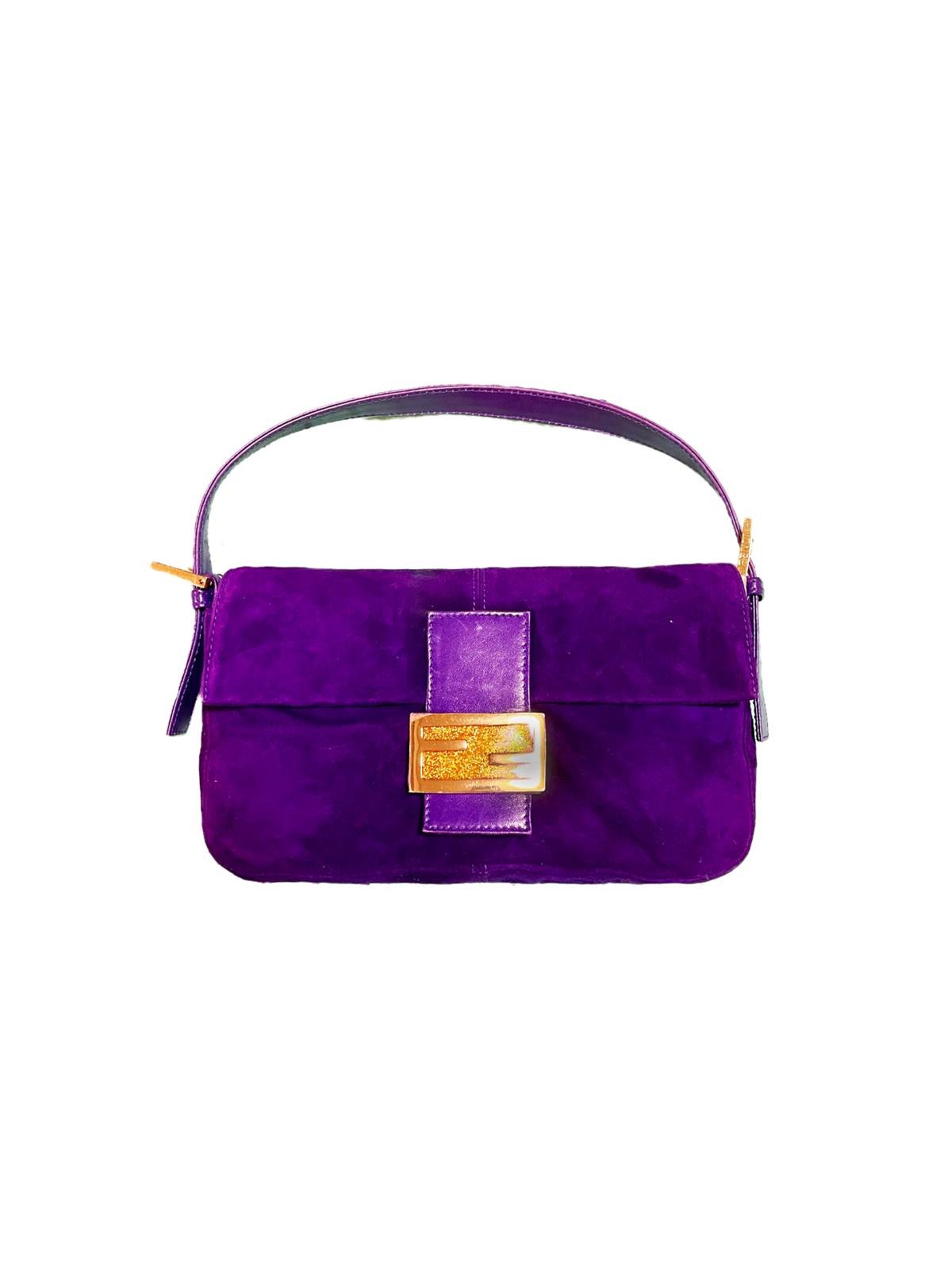 Fendi 2009 Purple Suede Baguette